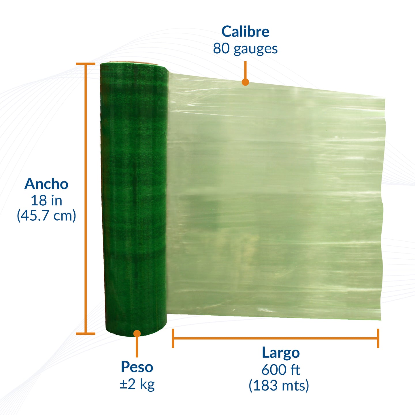 Película Stretch Manual de Color 18" Calibre 70 600ft